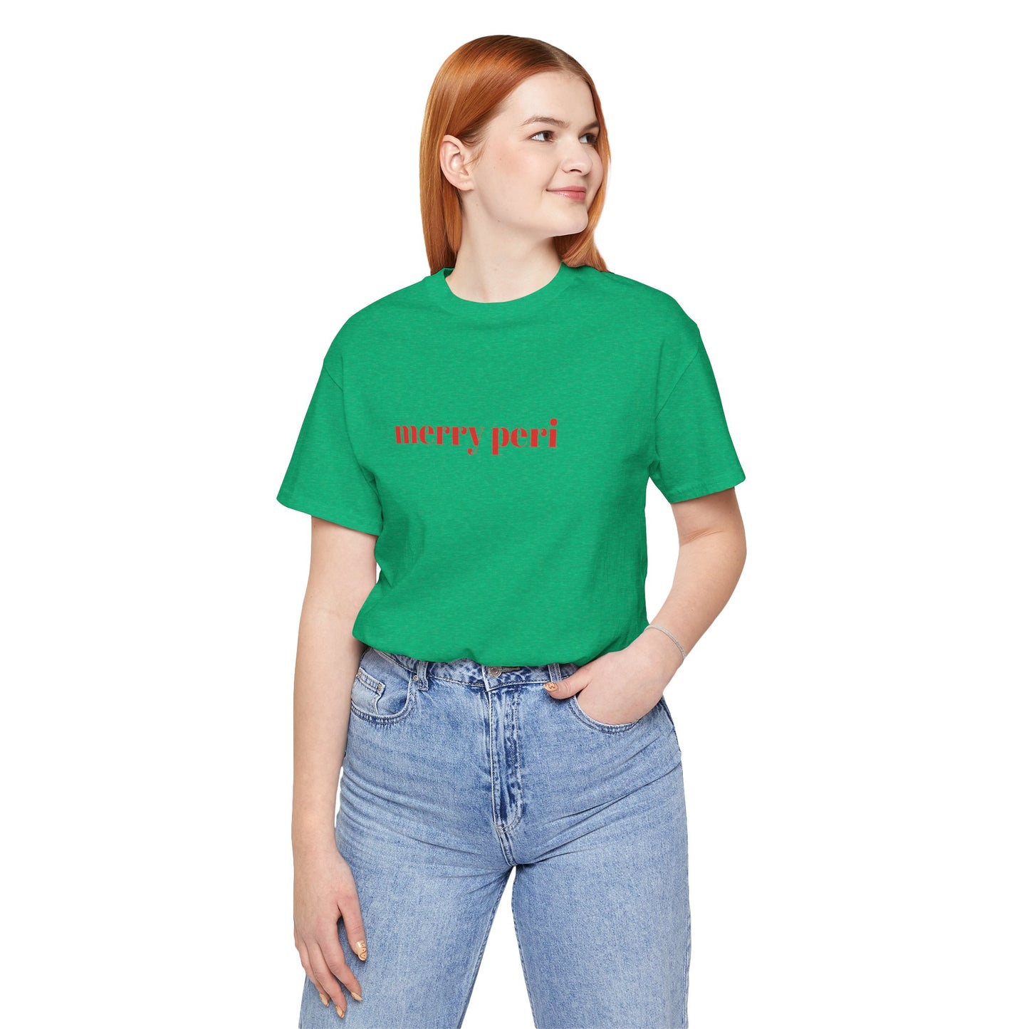 Merry Peri Perimenopause Christmas Tee, Menopause Holiday Shirt, Unisex Jersey Tshirt, Funny Midlife Xmas Gift, Menopausal Party Top
