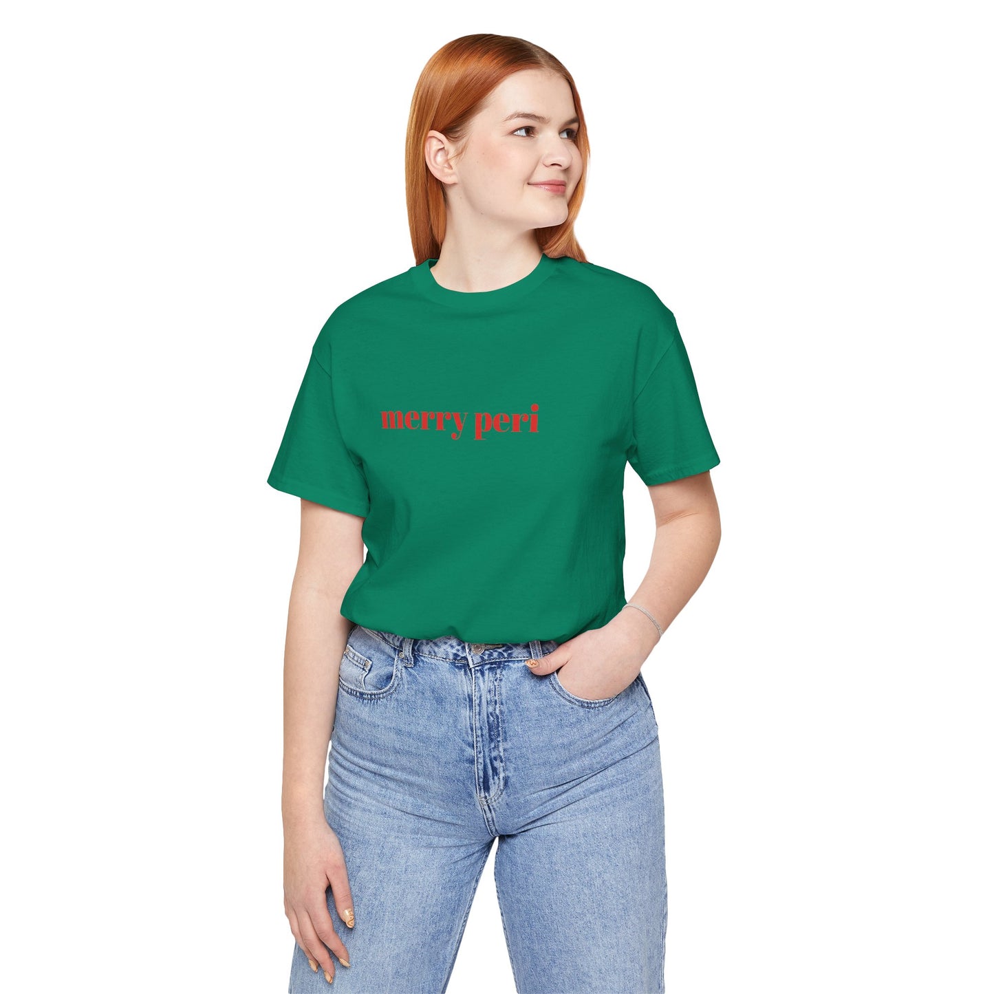 Merry Peri Perimenopause Christmas Tee, Menopause Holiday Shirt, Unisex Jersey Tshirt, Funny Midlife Xmas Gift, Menopausal Party Top