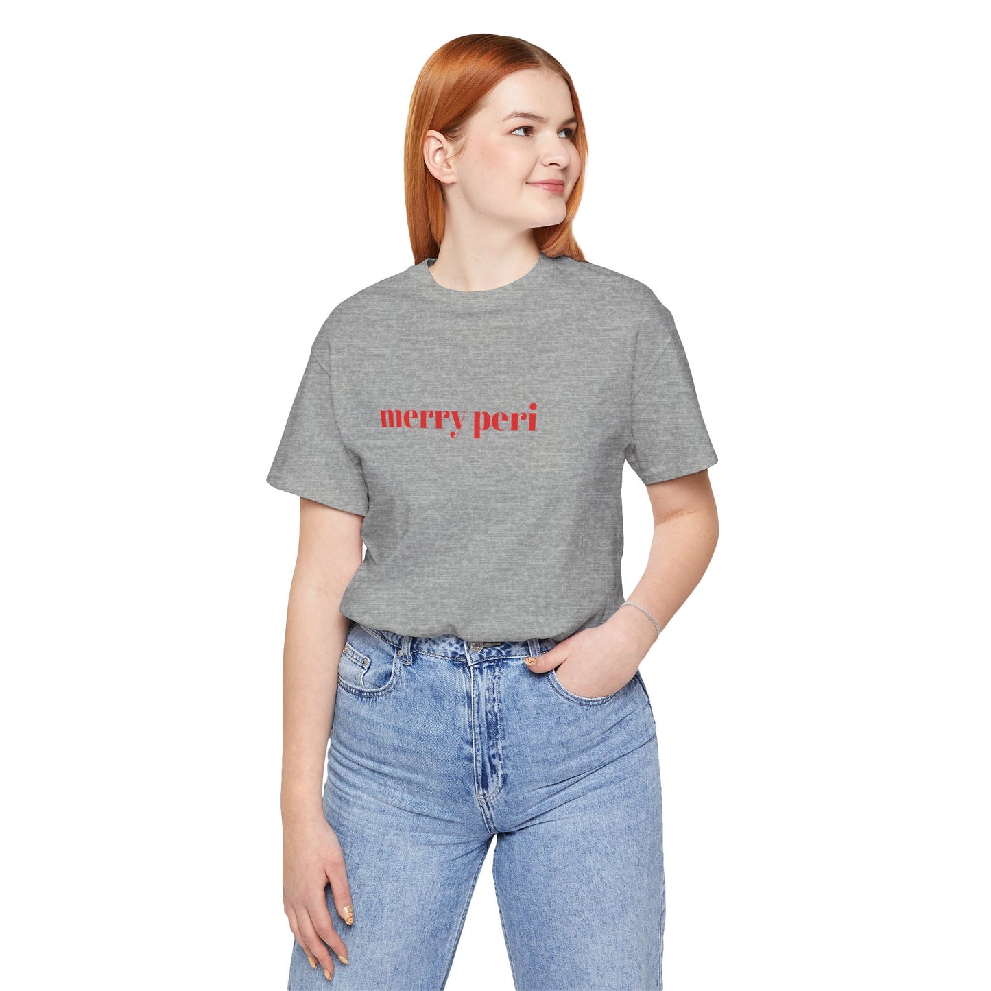Merry Peri Perimenopause Christmas Tee, Menopause Holiday Shirt, Unisex Jersey Tshirt, Funny Midlife Xmas Gift, Menopausal Party Top