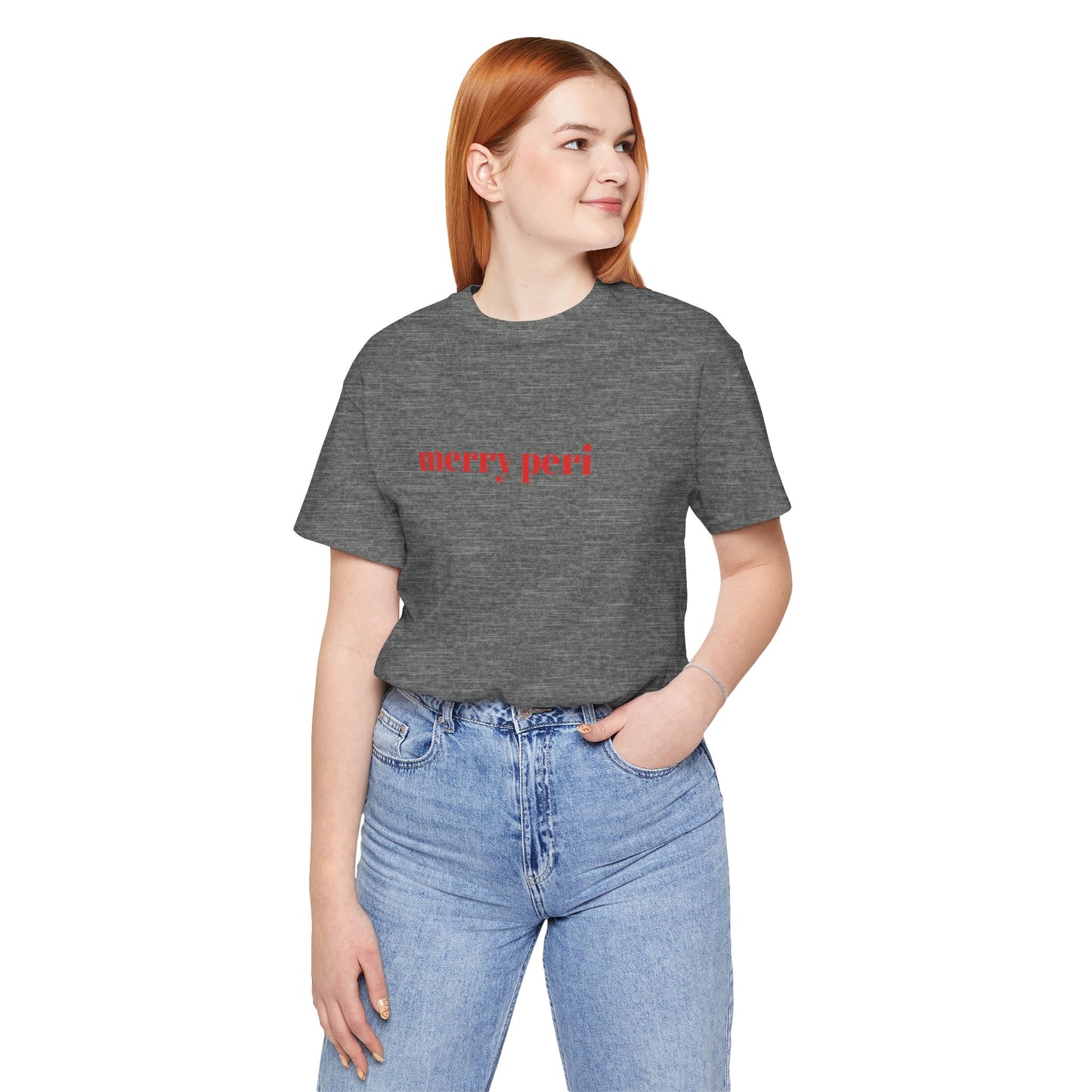 Merry Peri Perimenopause Christmas Tee, Menopause Holiday Shirt, Unisex Jersey Tshirt, Funny Midlife Xmas Gift, Menopausal Party Top